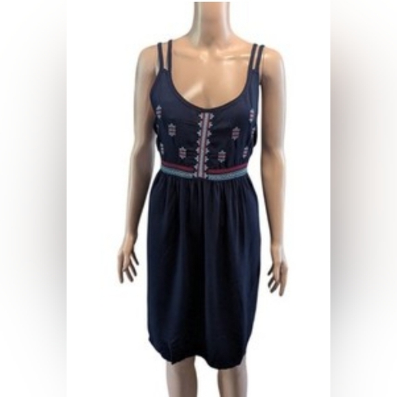 Ariat Womens Navy Embroidered Knee-length Sun Dress Size M - Picture 8 of 8